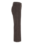 Pantalon droit velours côtelé choco