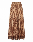 Pantalon large motif cachemire marron