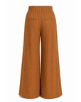 Pantalon Mariley lin fluide large cognac