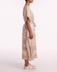 Robe foulard écru beige