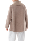 Veste évasée ceinturée taupe