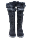 Bottes longues en croûte de cuir noir la Thuile