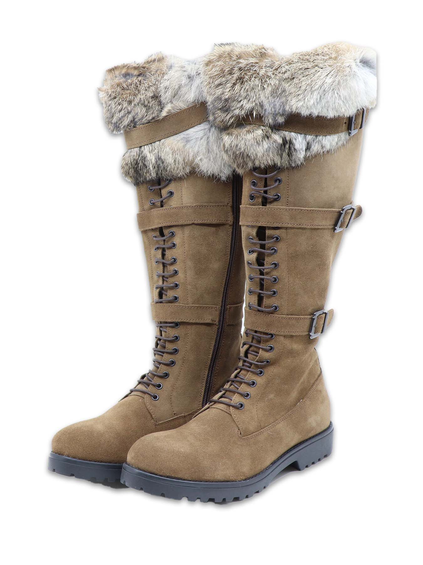 Bottes longues en croûte de cuir marron la Thuile