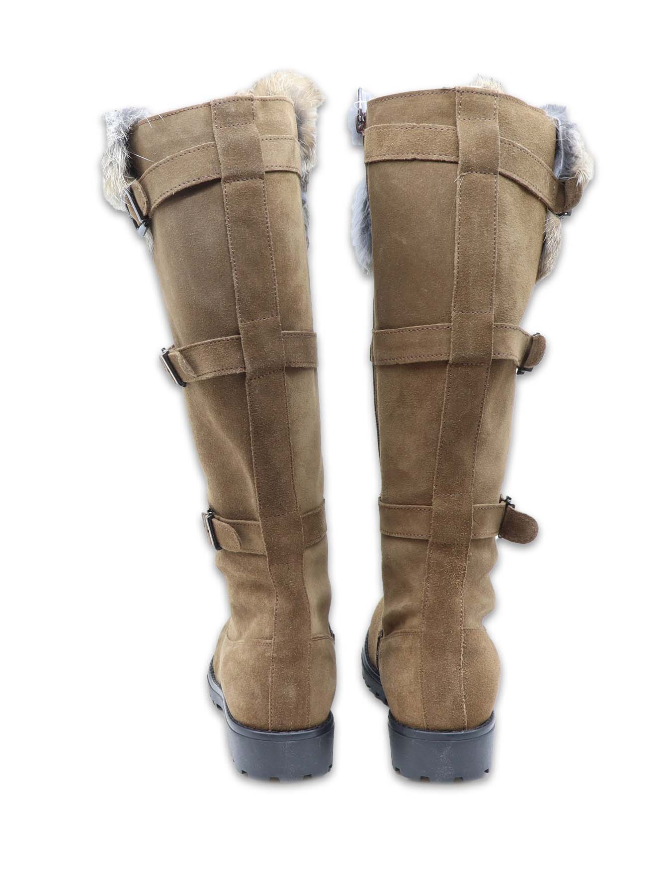 Bottes longues en croûte de cuir marron la Thuile