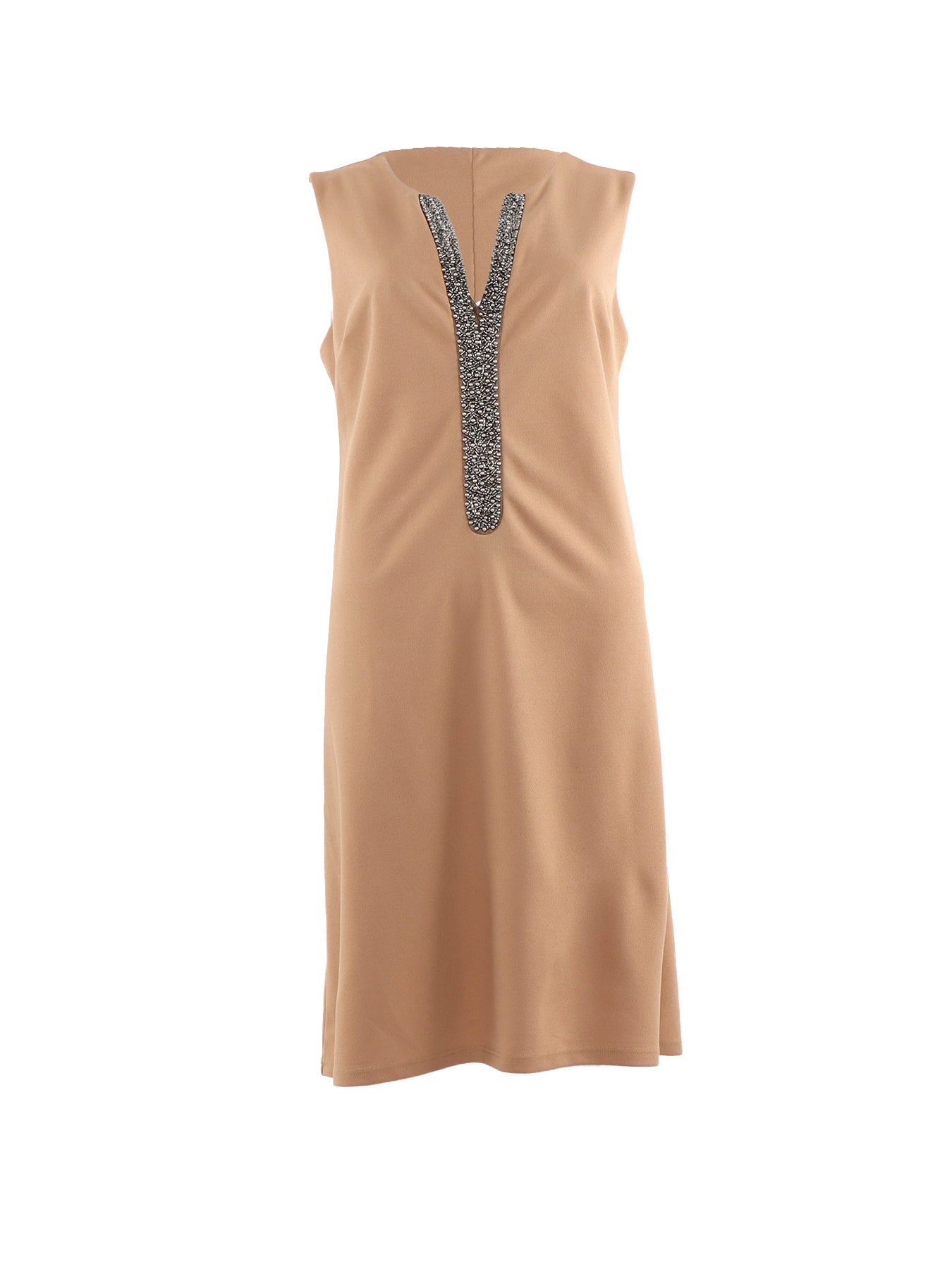 V-Ausschnitt-Kleid mit gekräuseltem Detail