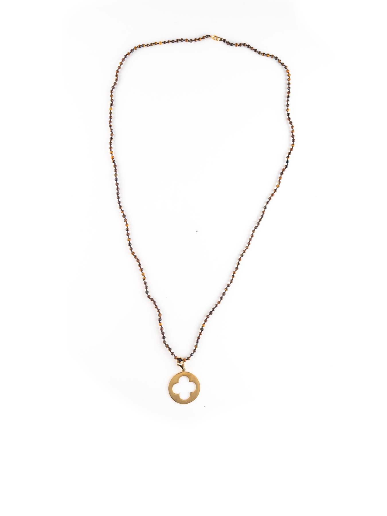 Collier et charm trefle doré Moon-C