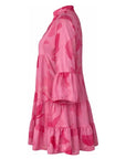 Pink floral print short dress
