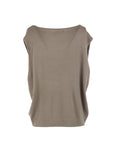 Gilet taupe orné de boutons décoratifs dorés