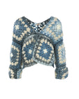 Gilet crochet bleu