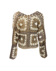 Gilet crochet beige