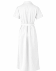 Robe chemisier longue écru - coton glacé