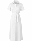 Robe chemisier longue écru - coton glacé