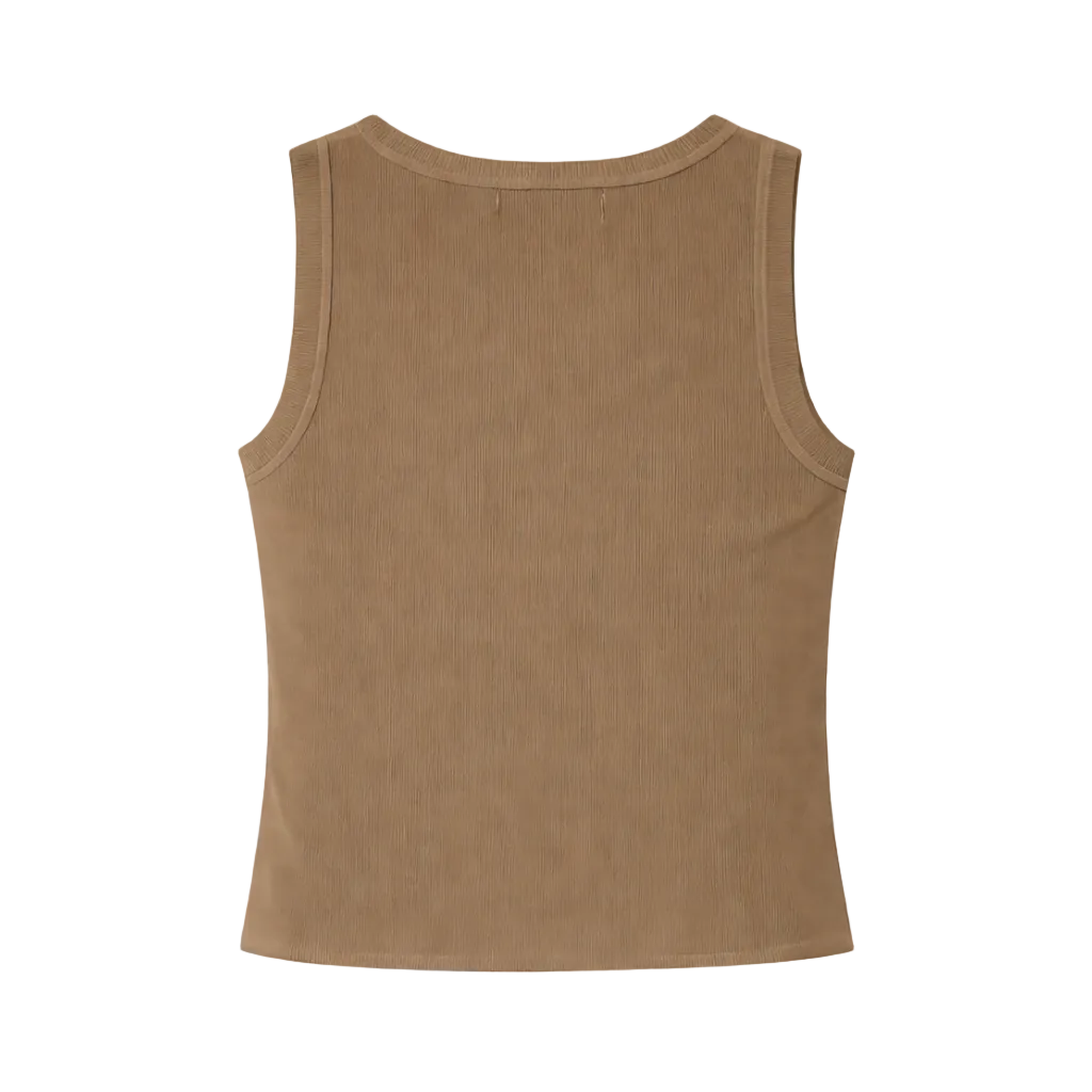 Débardeur maille fine camel glacée