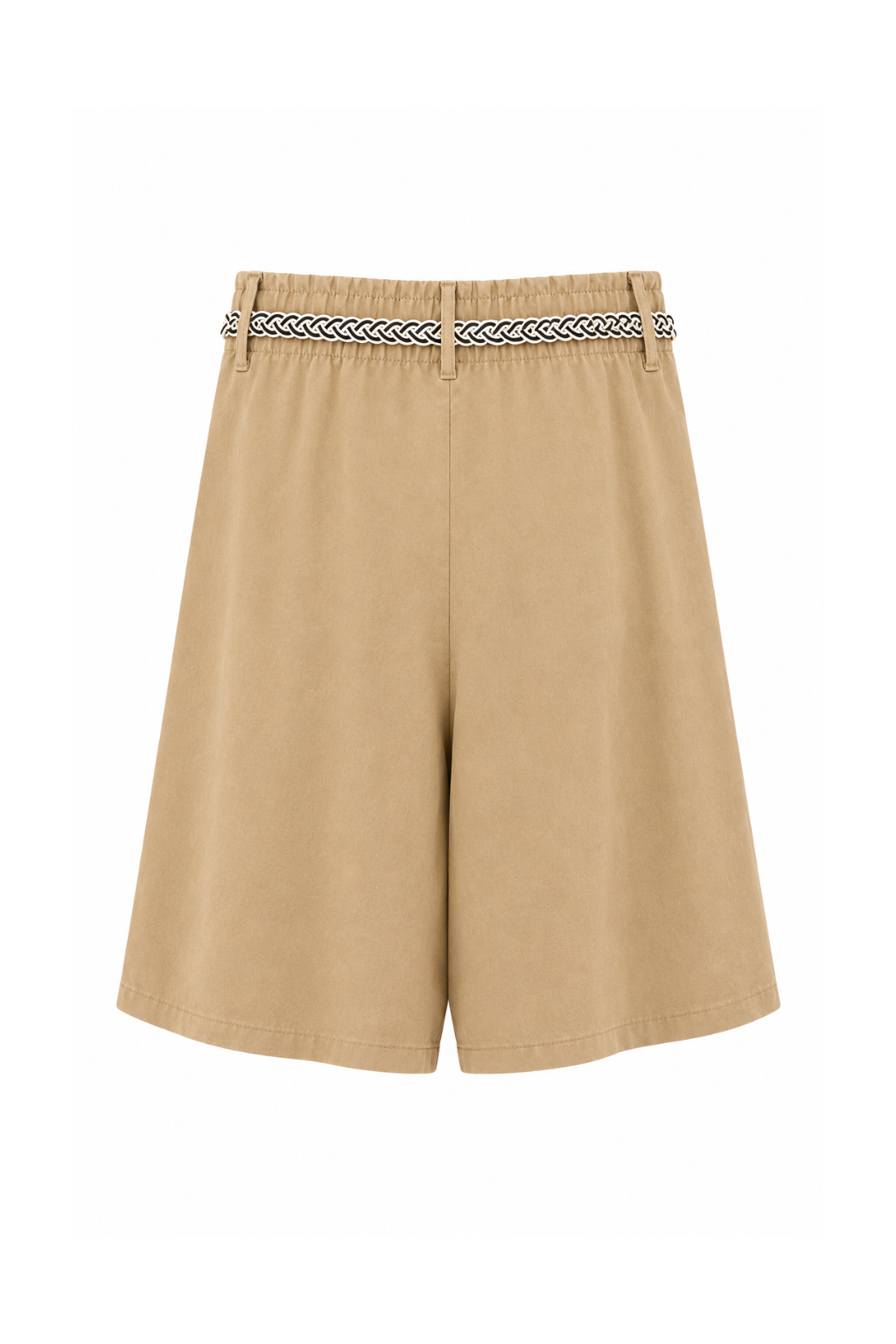 Bermuda en toile de lin fine camel
