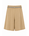 Bermuda en toile de lin fine camel