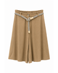 Bermuda en toile de lin fine camel