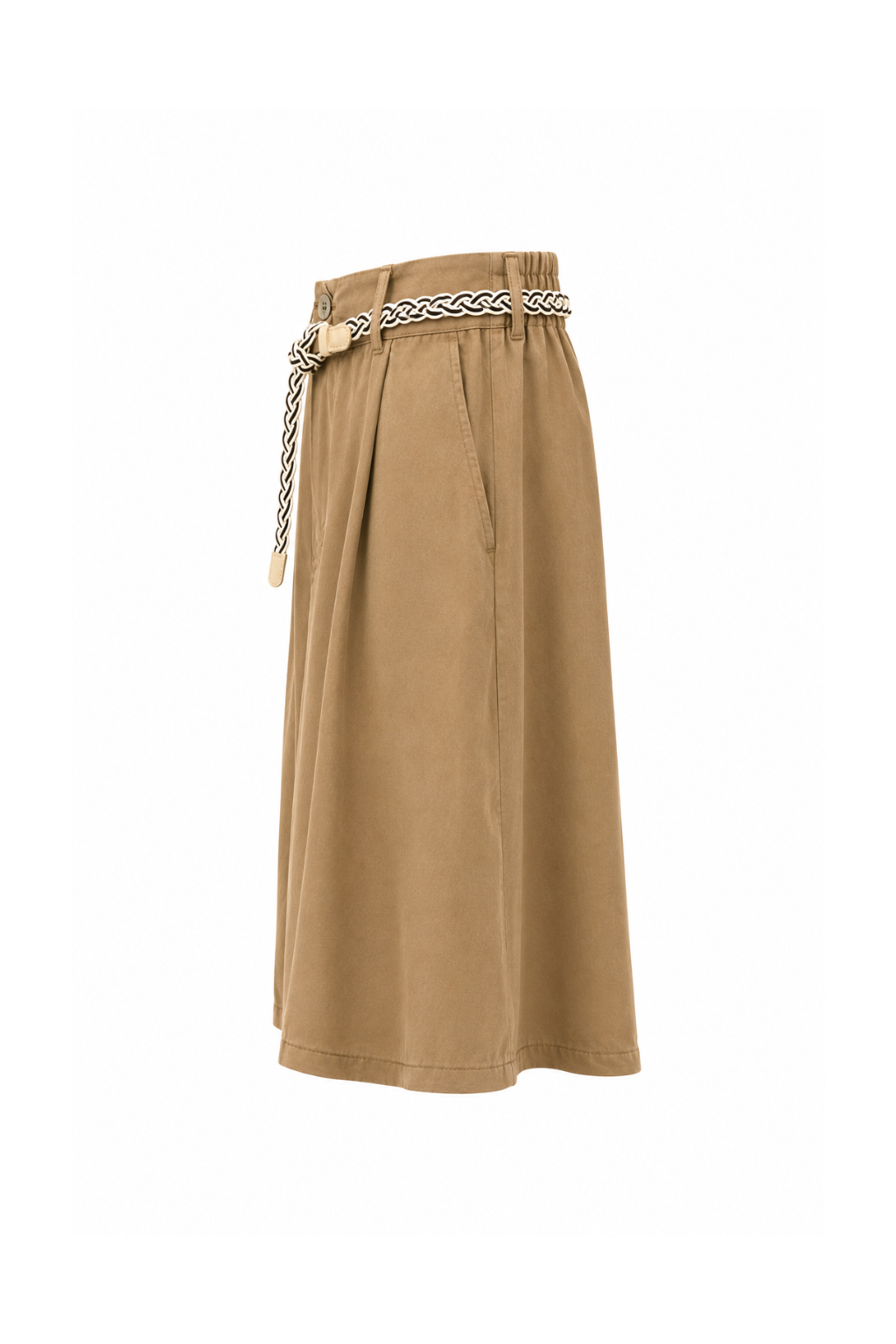 Bermuda en toile de lin fine camel