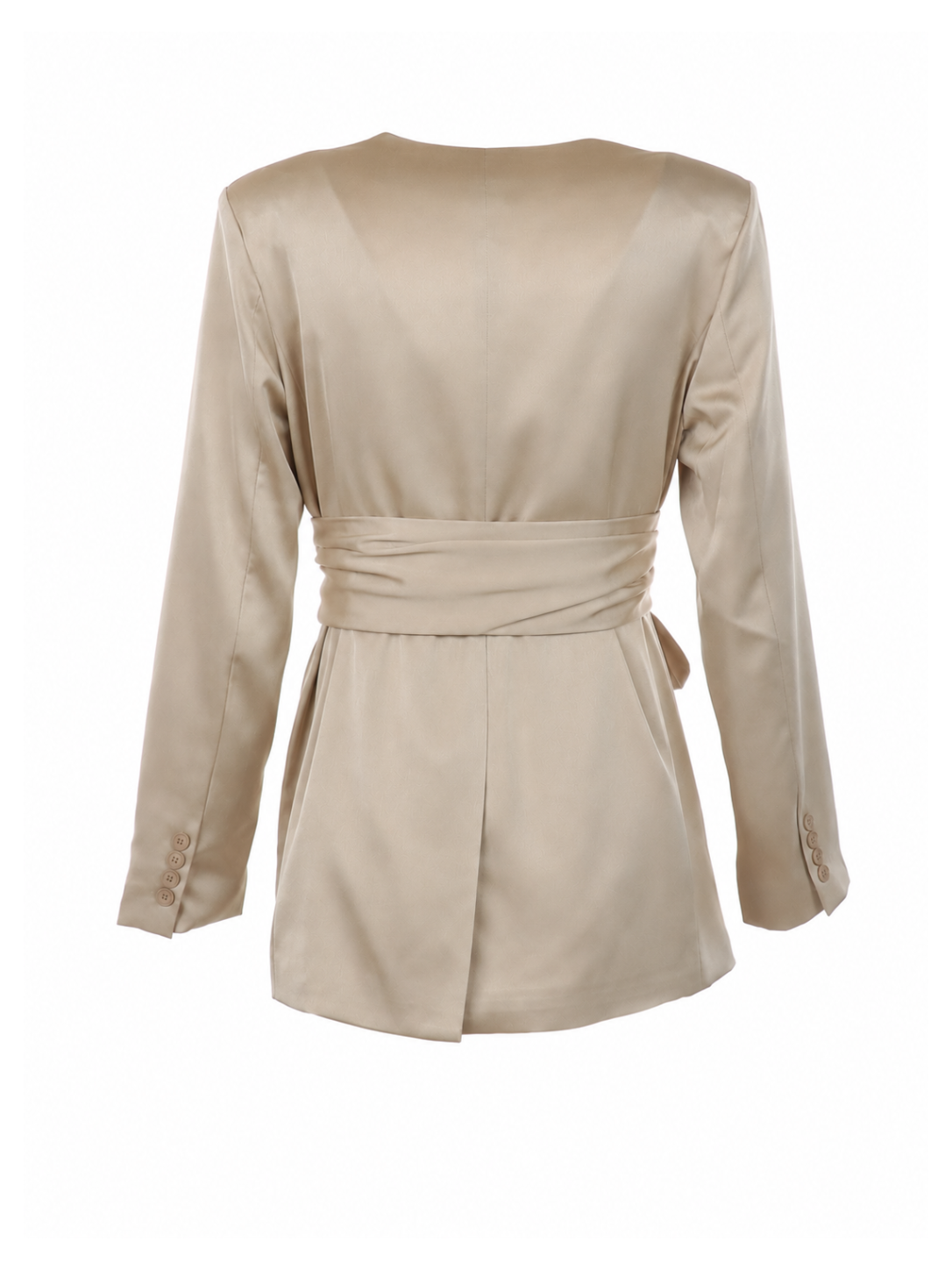 Blazer mit breitem Gürtel Beige Satin ATT