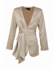 Blazer mit breitem Gürtel Beige Satin ATT