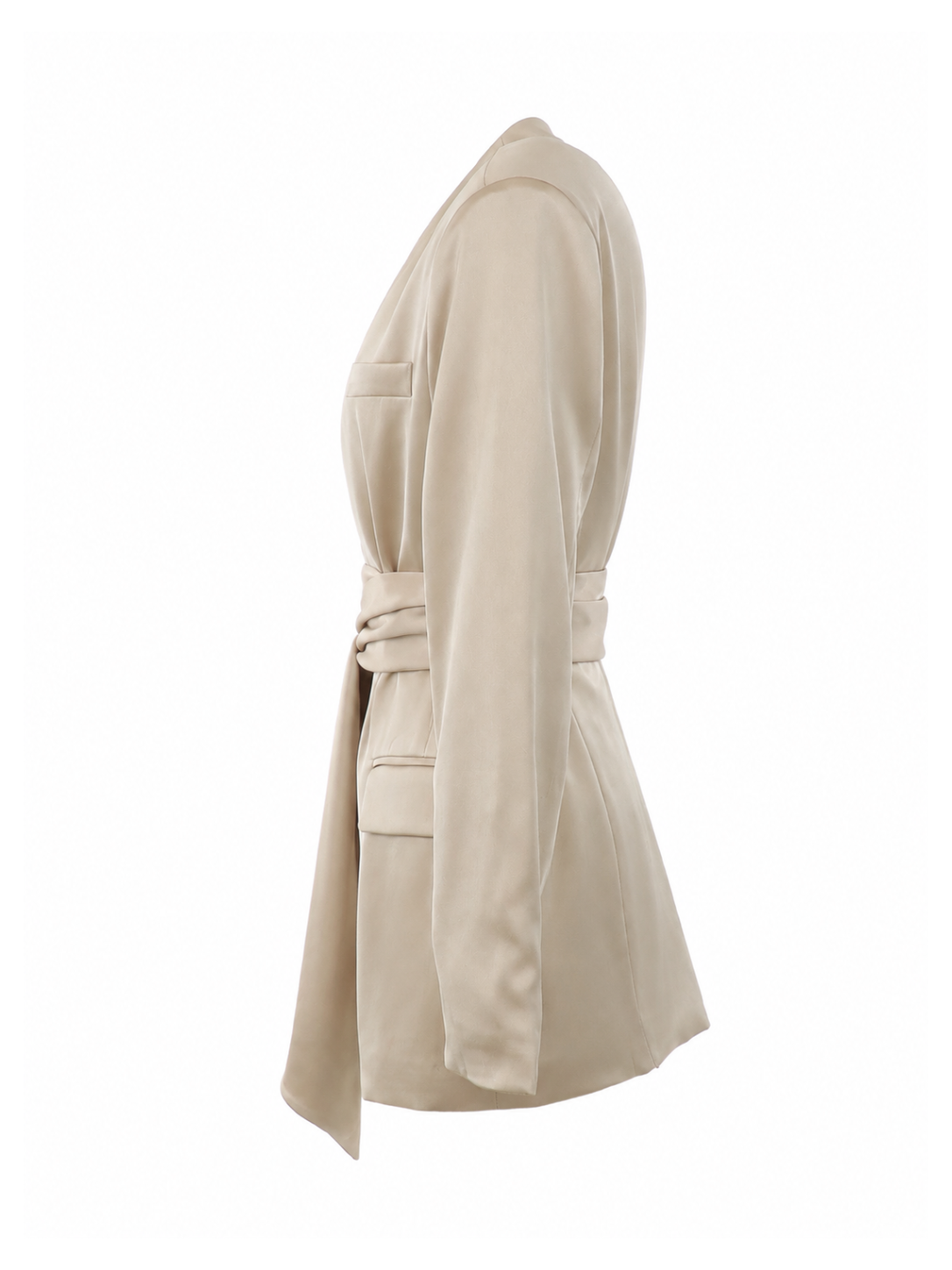 Blazer mit breitem Gürtel Beige Satin ATT