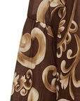 Blouse camel imprimée floral écru