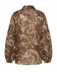 Blouse camel imprimée floral écru