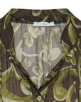 Blouse brun imprimée floral kaki