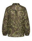 Blouse brun imprimée floral kaki