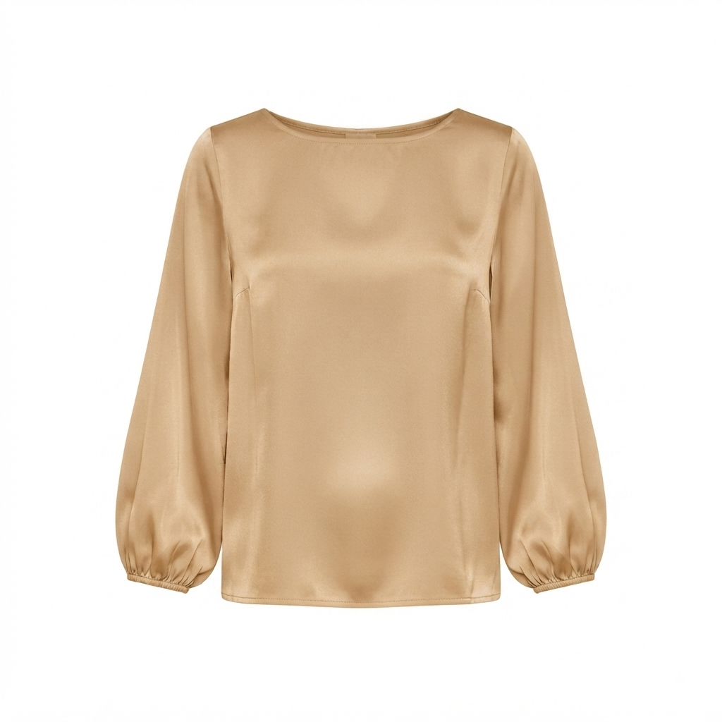 Blouse manches bouffantes beige