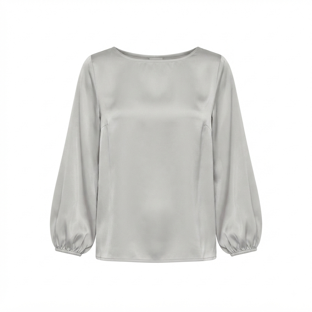 Blouse manches bouffantes taupe