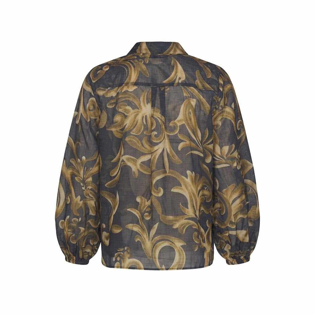 Blouse marine imprimée floral