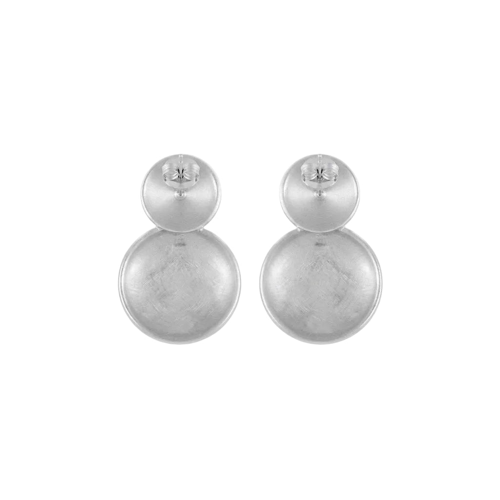 boucles d'oreilles pendant pastilles mat argenté