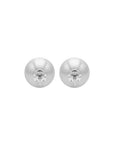 boucles d'oreilles boule argent mat