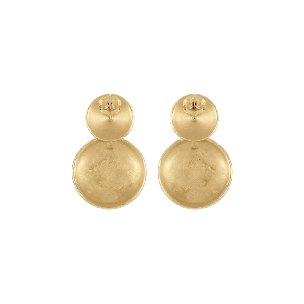 boucles d'oreilles pendant pastilles mat dorées