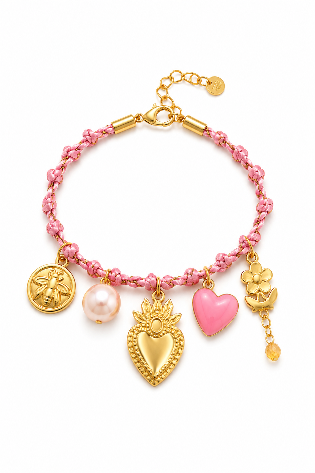 Bracelet breloque rose