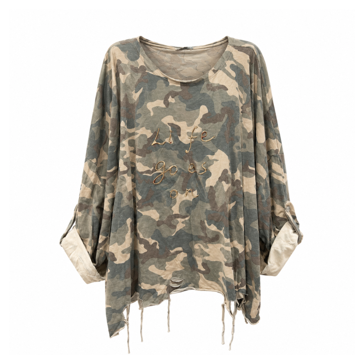Sweat-shirt camouflage beige