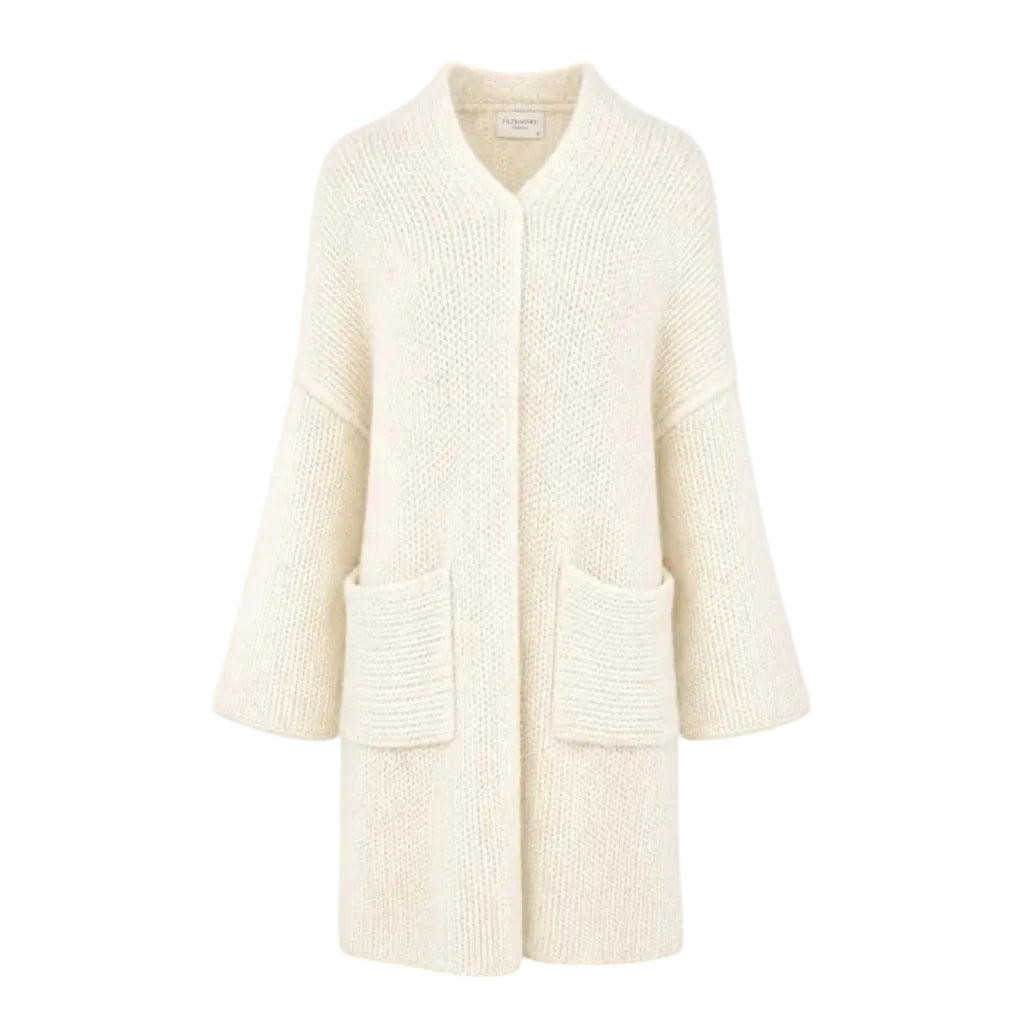 INTERDEE cardigan écru tricoté