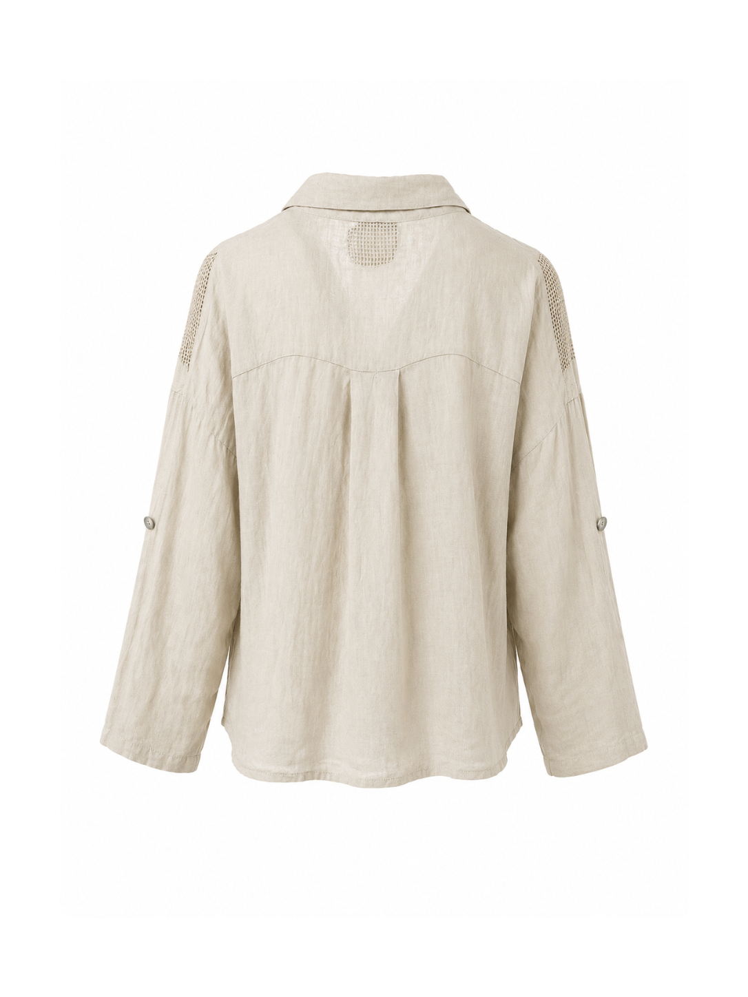 Lochmuster-Leinenhemd beige