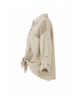 Lochmuster-Leinenhemd beige