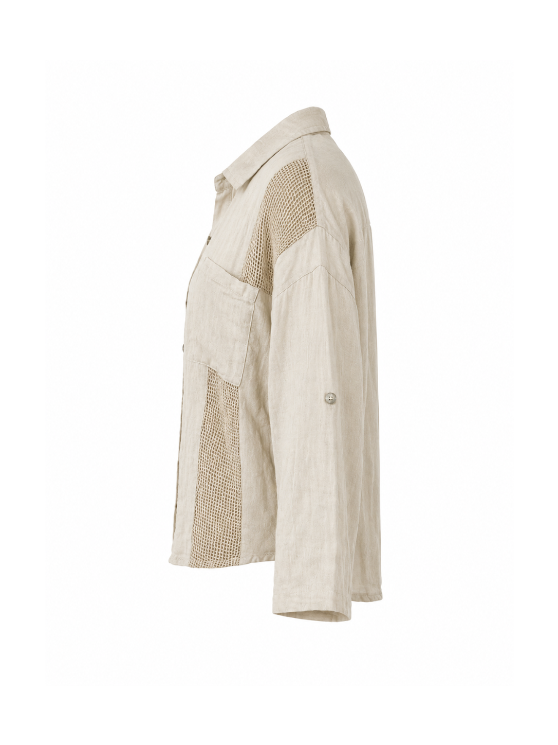 Lochmuster-Leinenhemd beige
