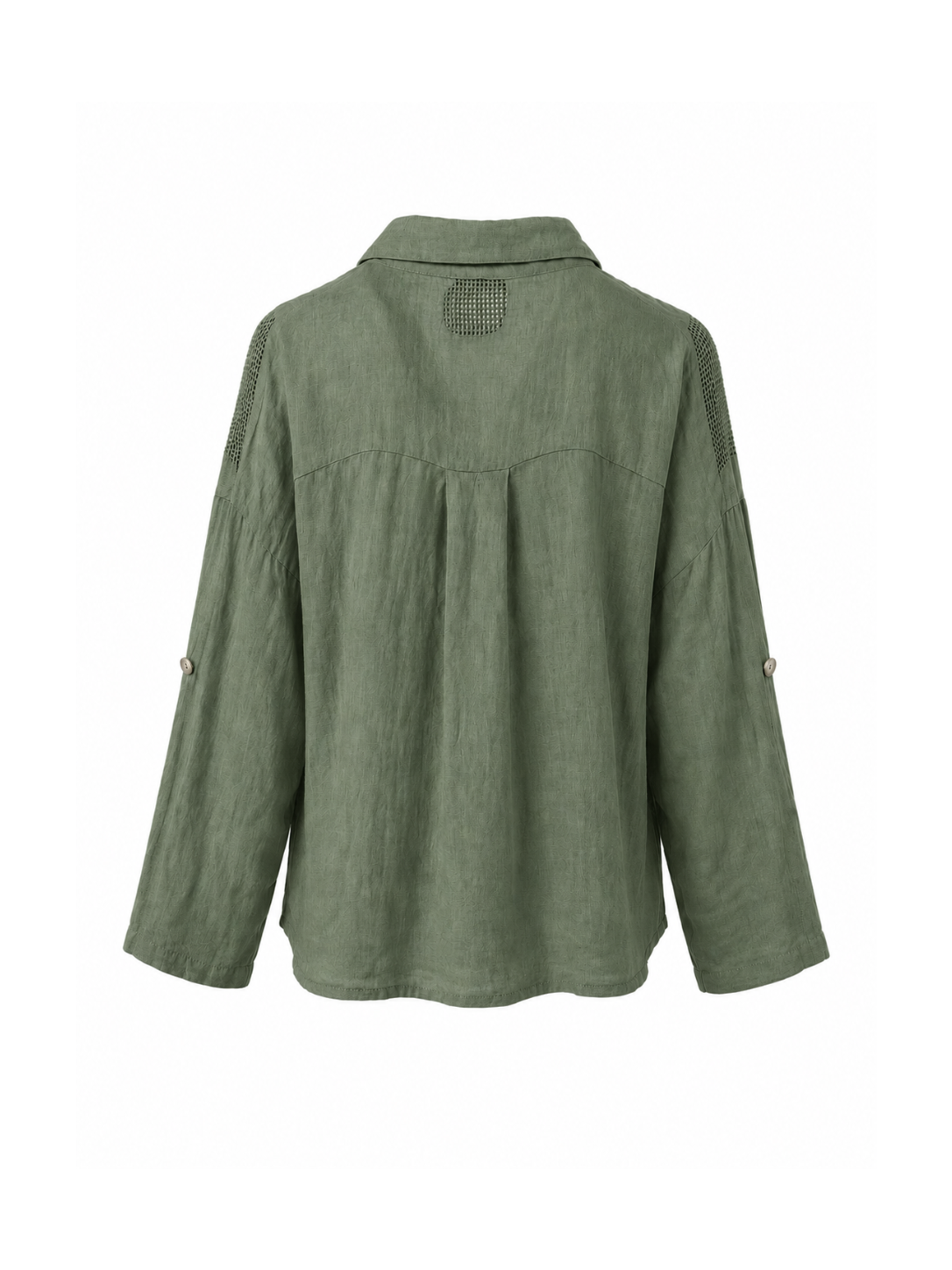 Chemise lin ajourée kaki