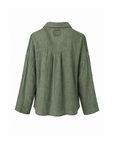 Chemise lin ajourée kaki