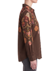 Chemisier floral ethnique marron