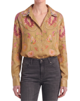 Chemisier floral ethnique beige