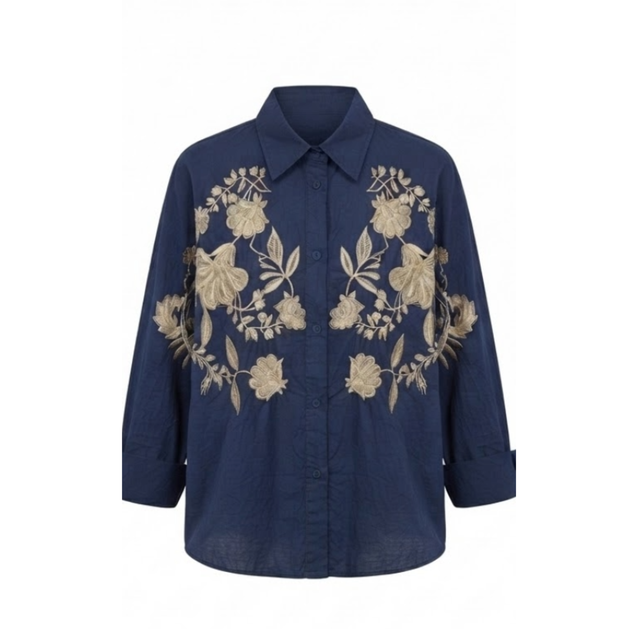 Chemisier oversize FLEURS marine