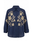Chemisier oversize FLEURS marine