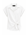 Chemise nouée manches courtes blanc