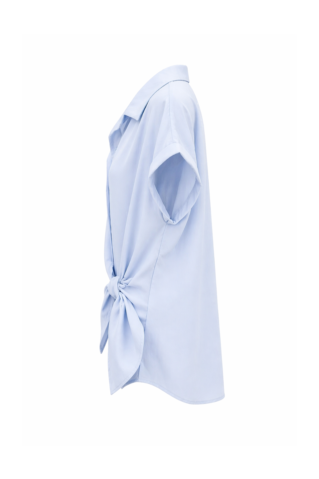 Ärmelloses geknotetes Hemd, himmelblau