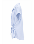 Ärmelloses geknotetes Hemd, himmelblau