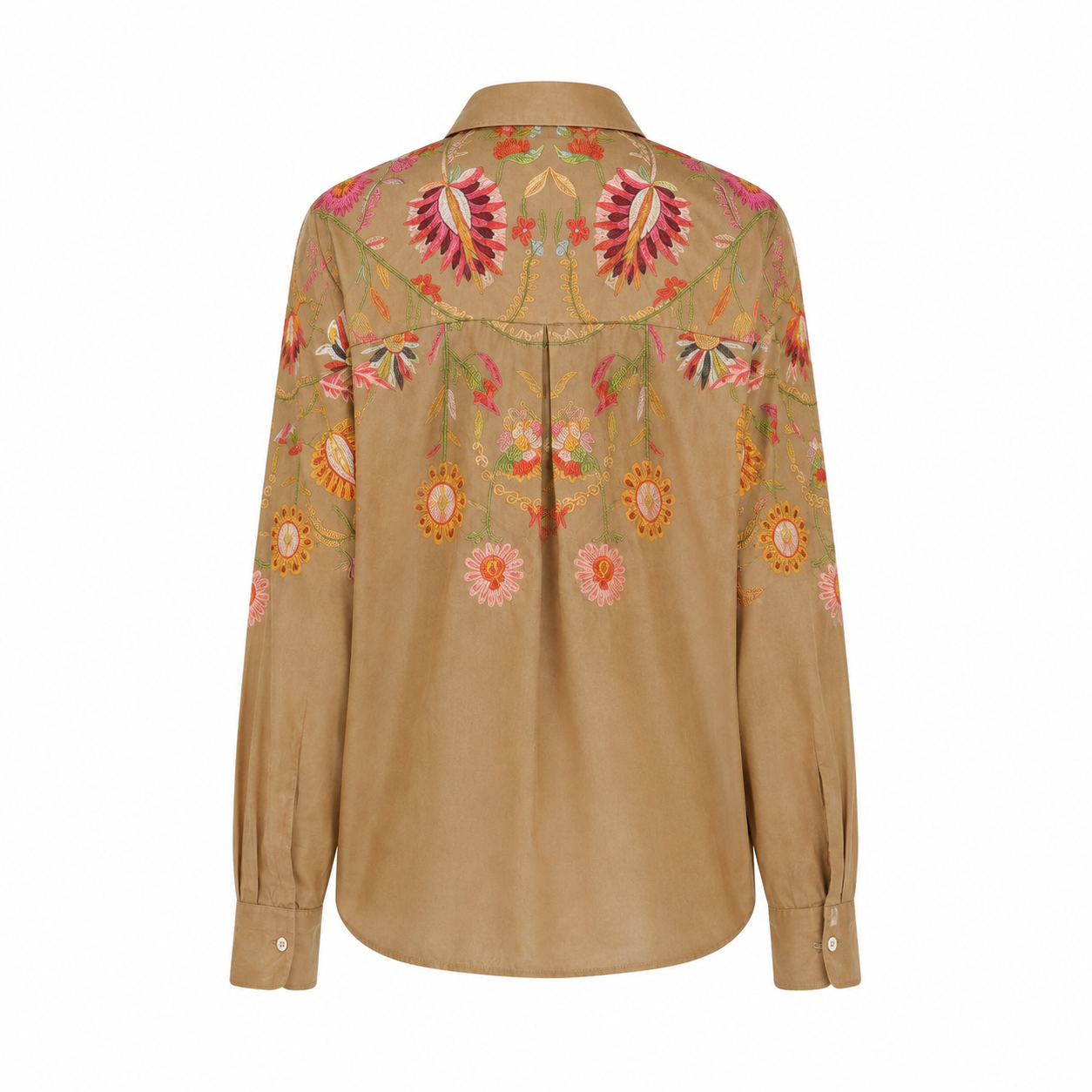 Chemisier floral ethnique beige